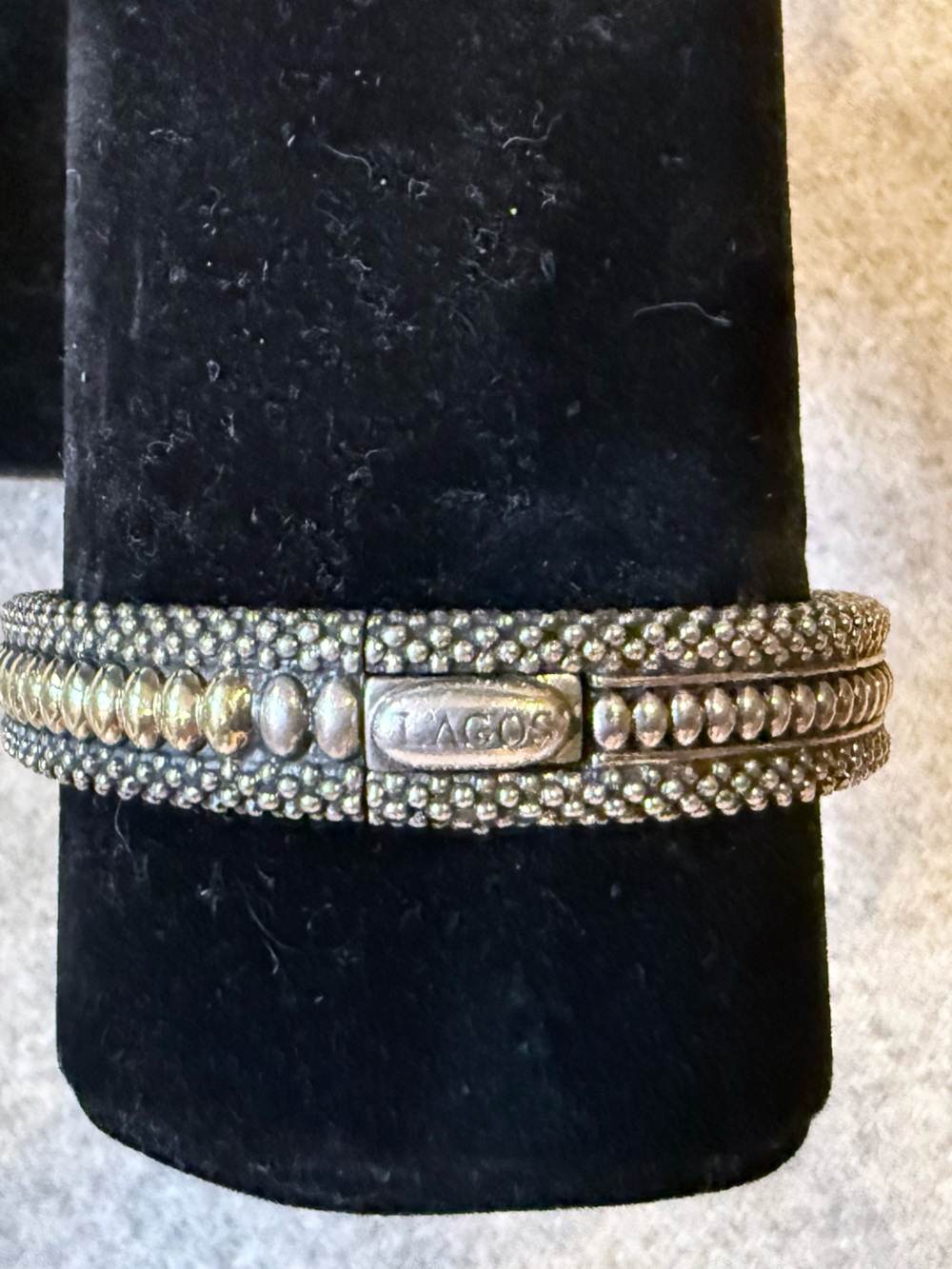 Lagos Silver and Gold Beaded Bracelet